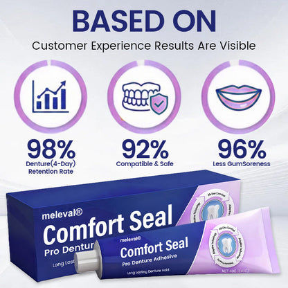 🔥 LIMITED SPECIAL OFFER 🔥 meleval® Comfort Seal Pro Denture Adhesive🦷💜FDA Certified (Clinically Proven 96-   Hour Lock Hold for   Secure, Comfortable &   Zinc-Free Denture Fit)