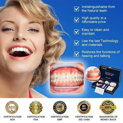 🌎Ends Today: 70% OFF! ⏰meleval® Medical Full Denture with Strong Suctiond🦷Obtain American Dental Association (ADA) Certification
