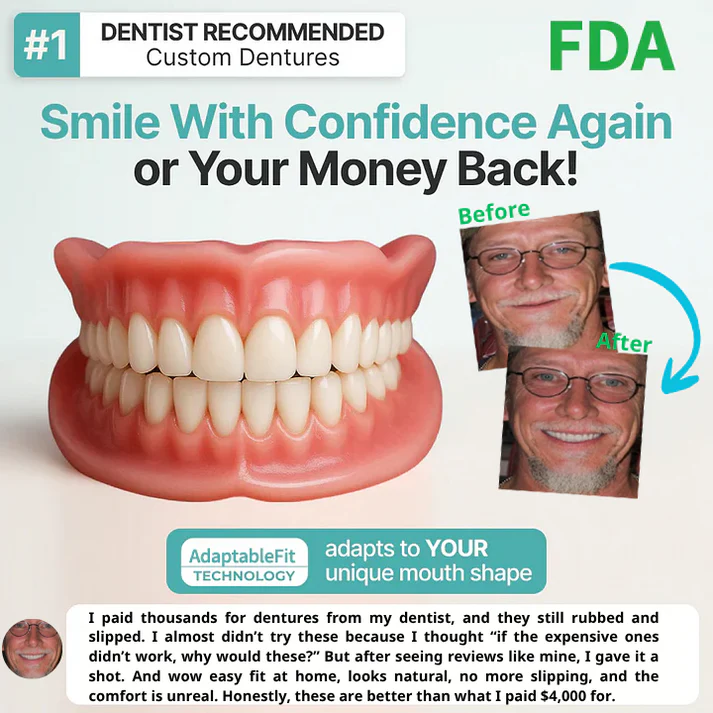 🌎Ends Today: 70% OFF! ⏰meleval® Medical Full Denture with Strong Suctiond🦷Obtain American Dental Association (ADA) Certification